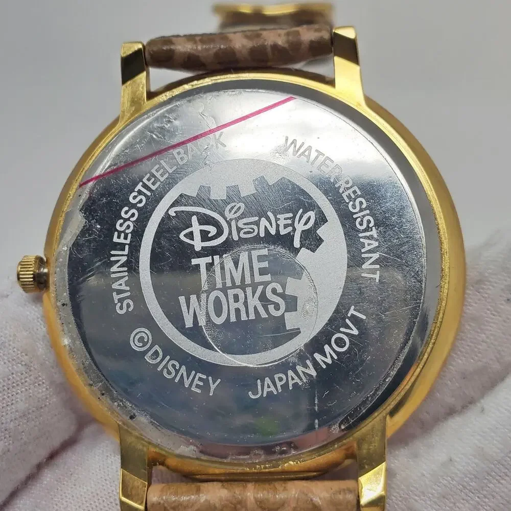 Disney Mickey Mouse Jumbo Gold Toned Watch Cheetah Print